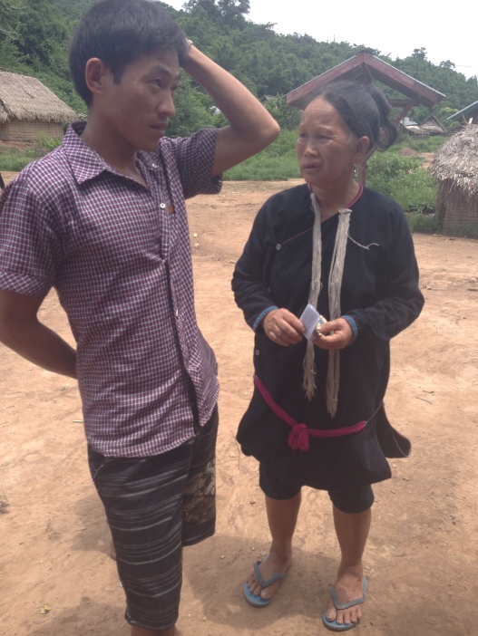 The chief discusses village business with his villager